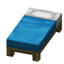 Jasnoniebieskie łóżko